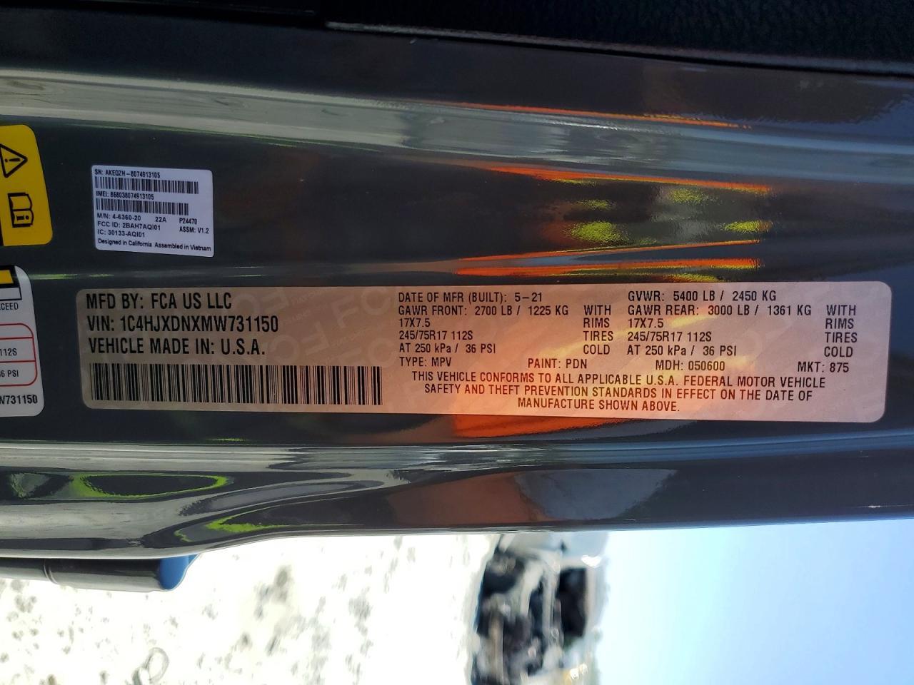 2021 Jeep Wrangler Unlimited Sport - zdjęcie 13