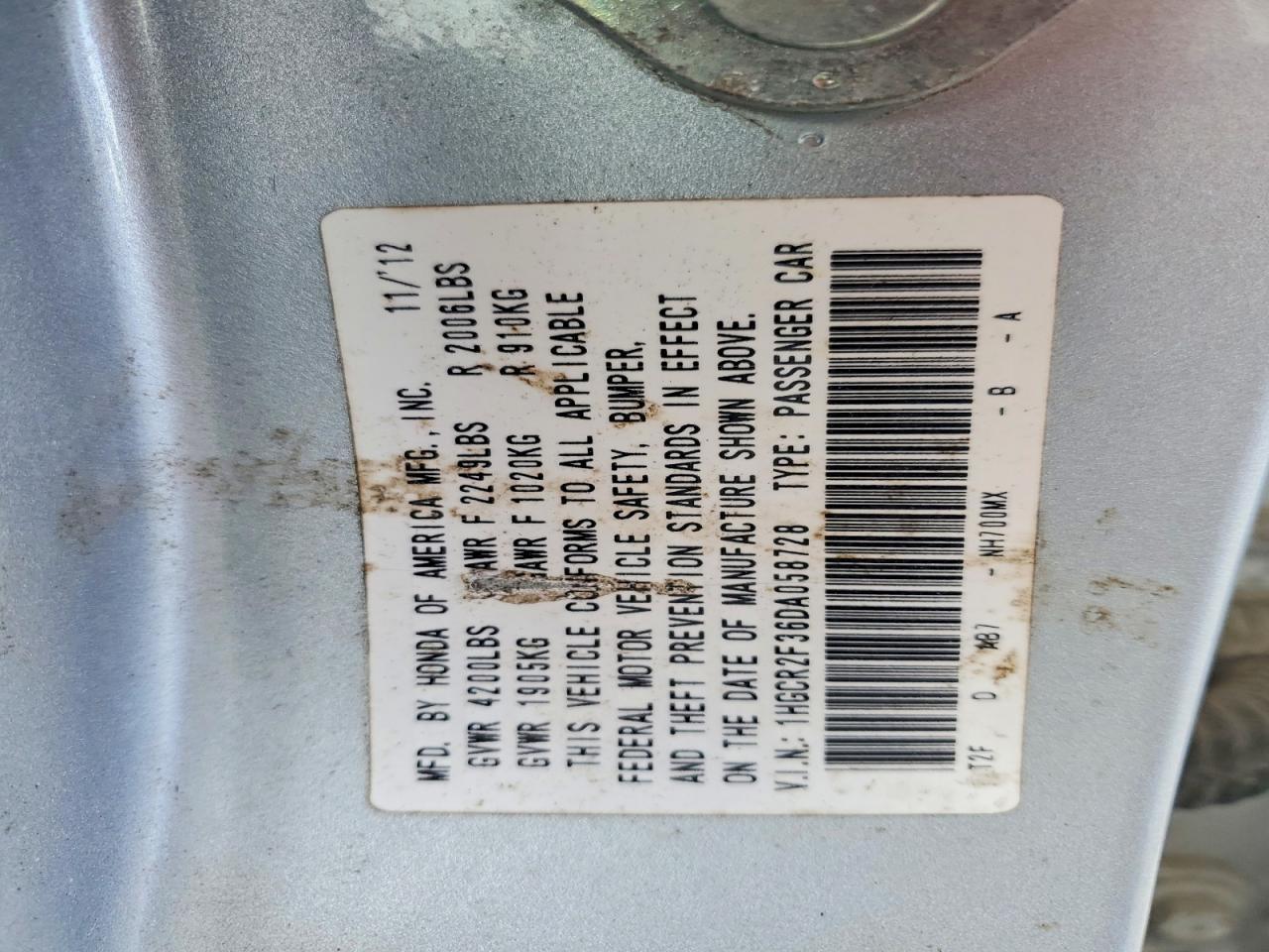 2013 Honda Accord Lx - zdjęcie 12