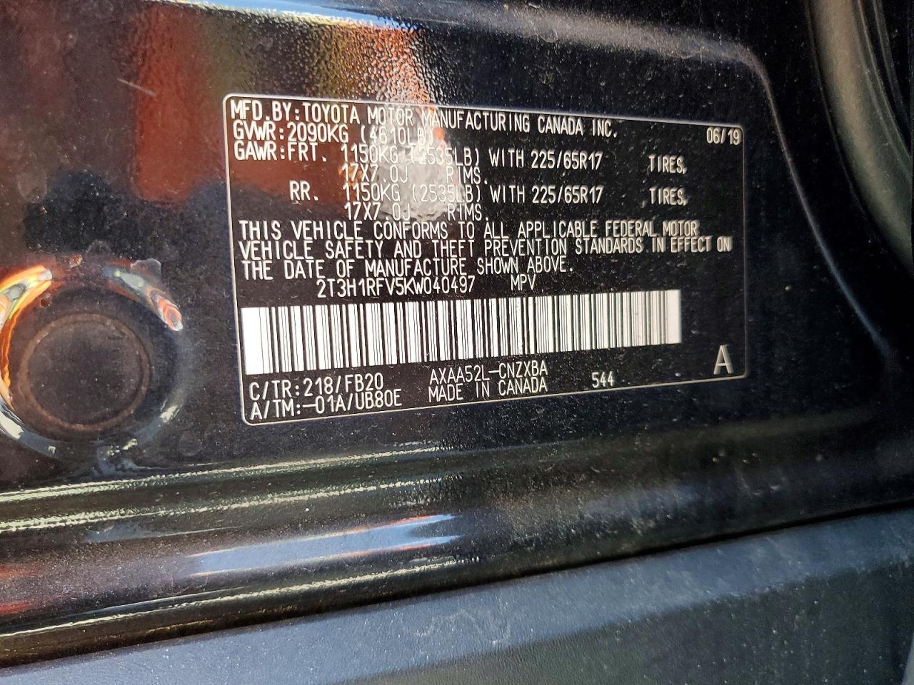 2019 Toyota Rav4 Le - zdjęcie 13