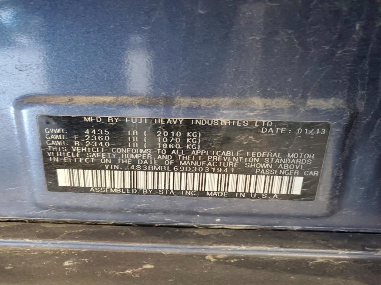 2013 Subaru Legacy 2.5I Limited - zdjęcie 12