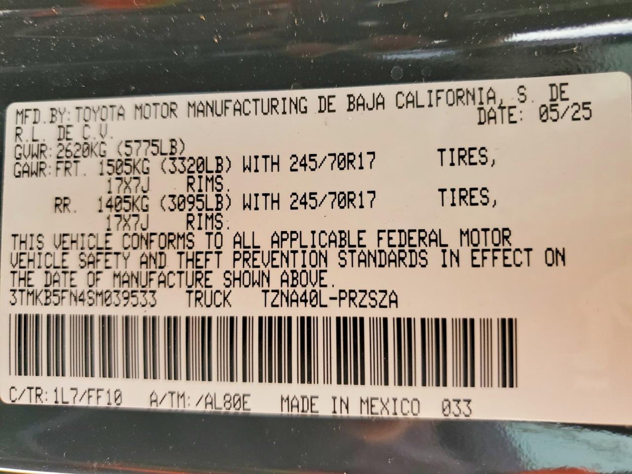 2025 Toyota Tacoma Sr5 - zdjęcie 12