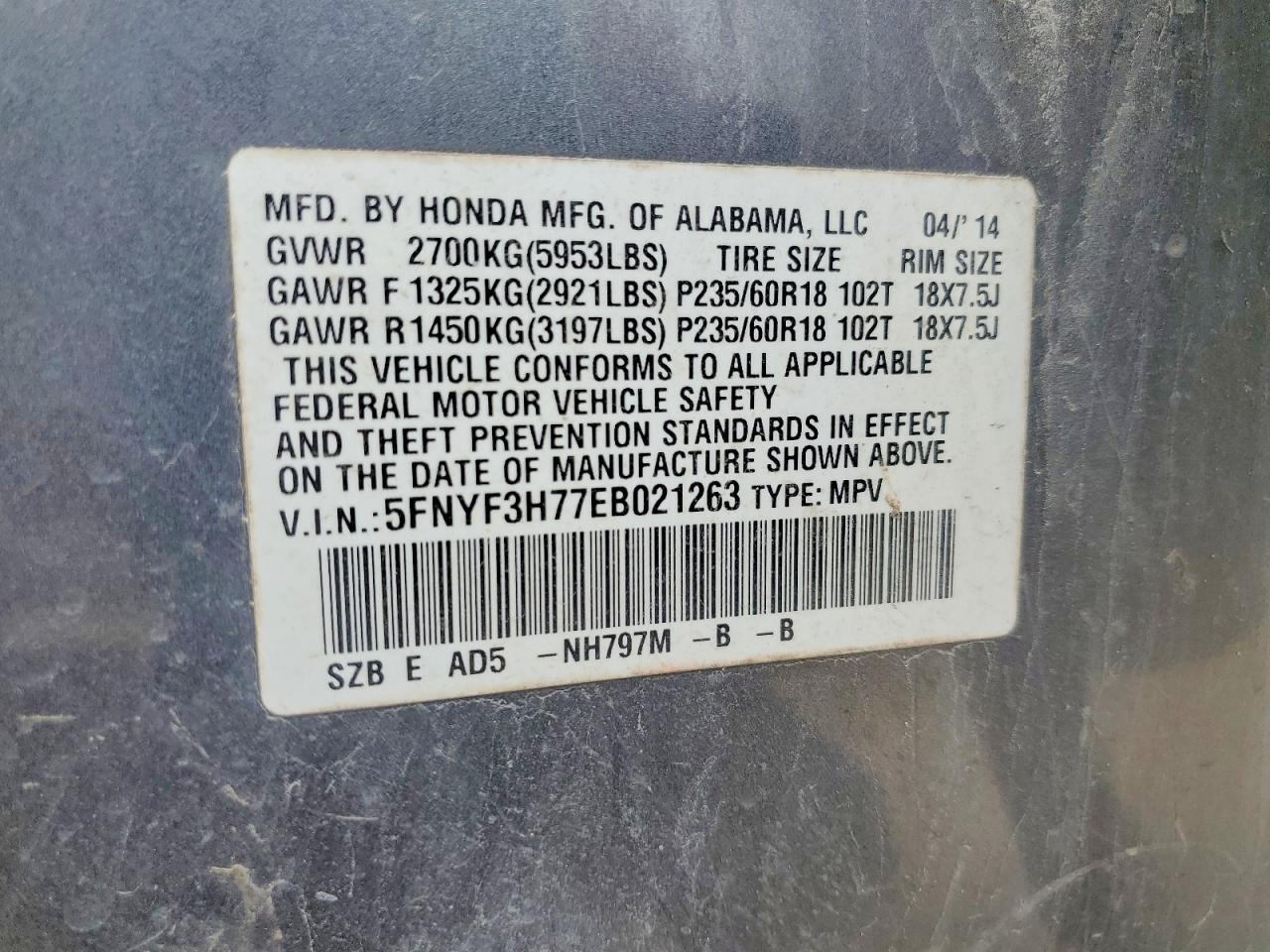 2014 Honda Pilot Exln - zdjęcie 14