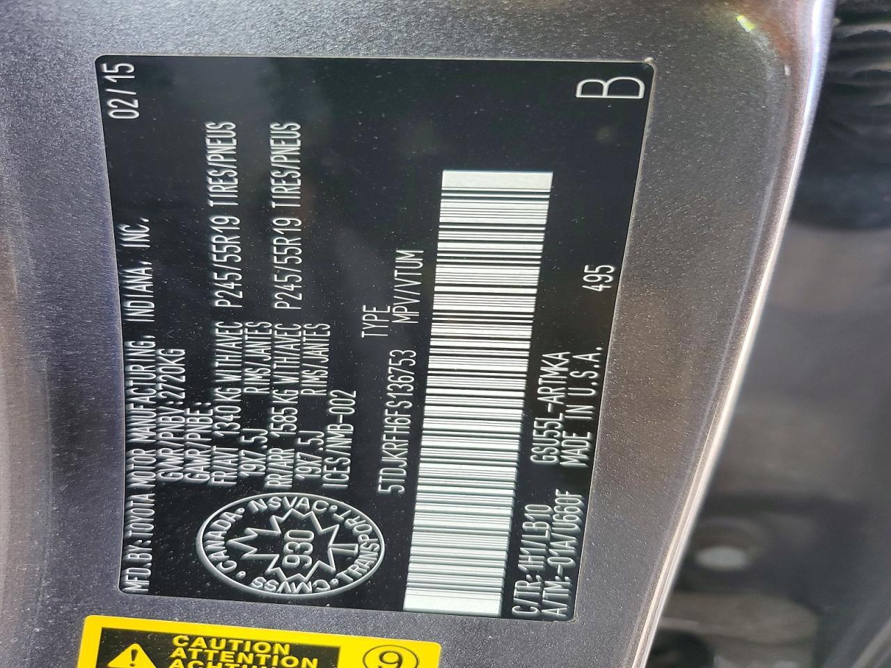 2015 Toyota Highlander Xle - zdjęcie 13