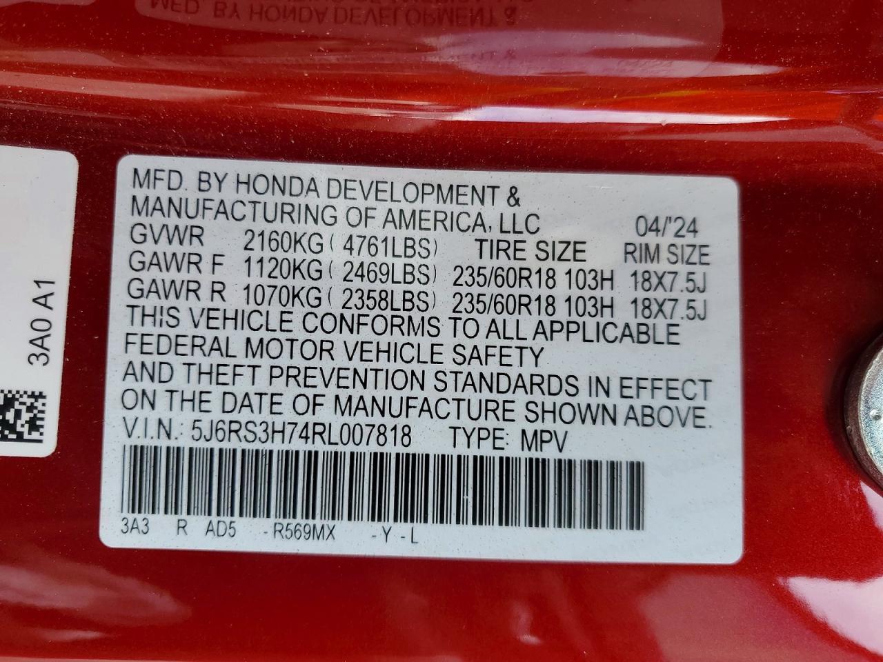 2024 Honda Cr-V Exl - zdjęcie 13