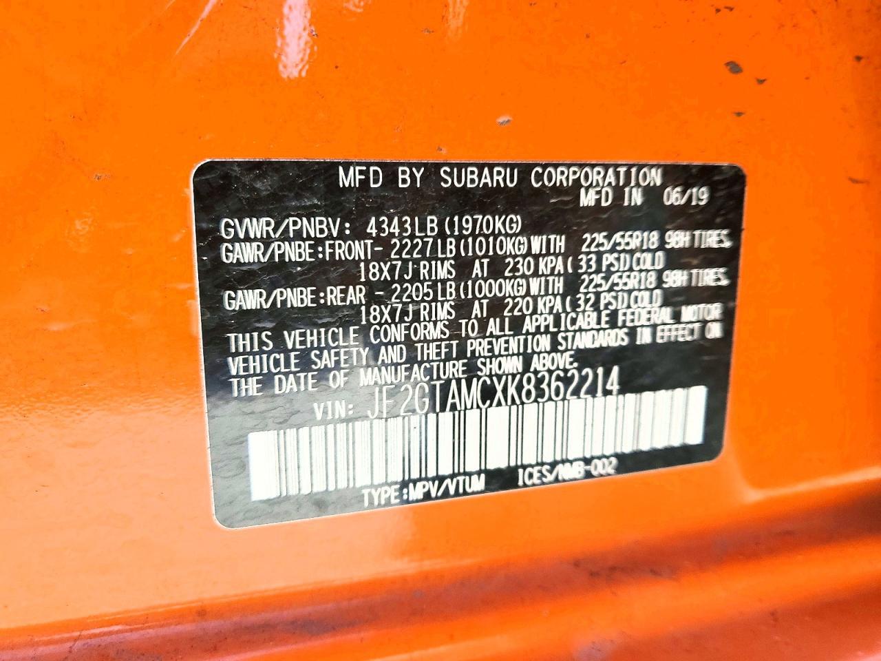 2019 Subaru Crosstrek Limited - zdjęcie 12