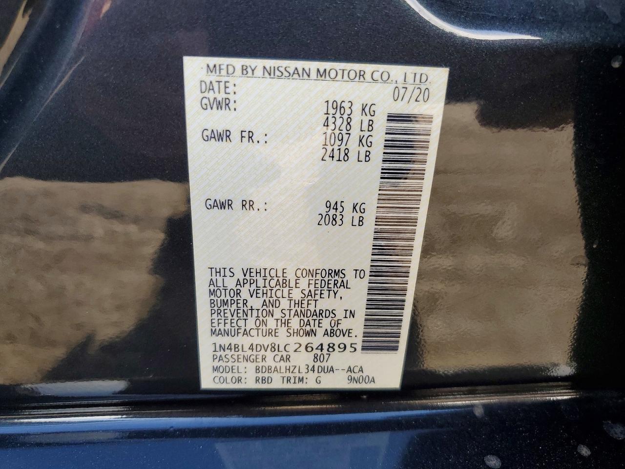 2020 Nissan Altima Sv - zdjęcie 12