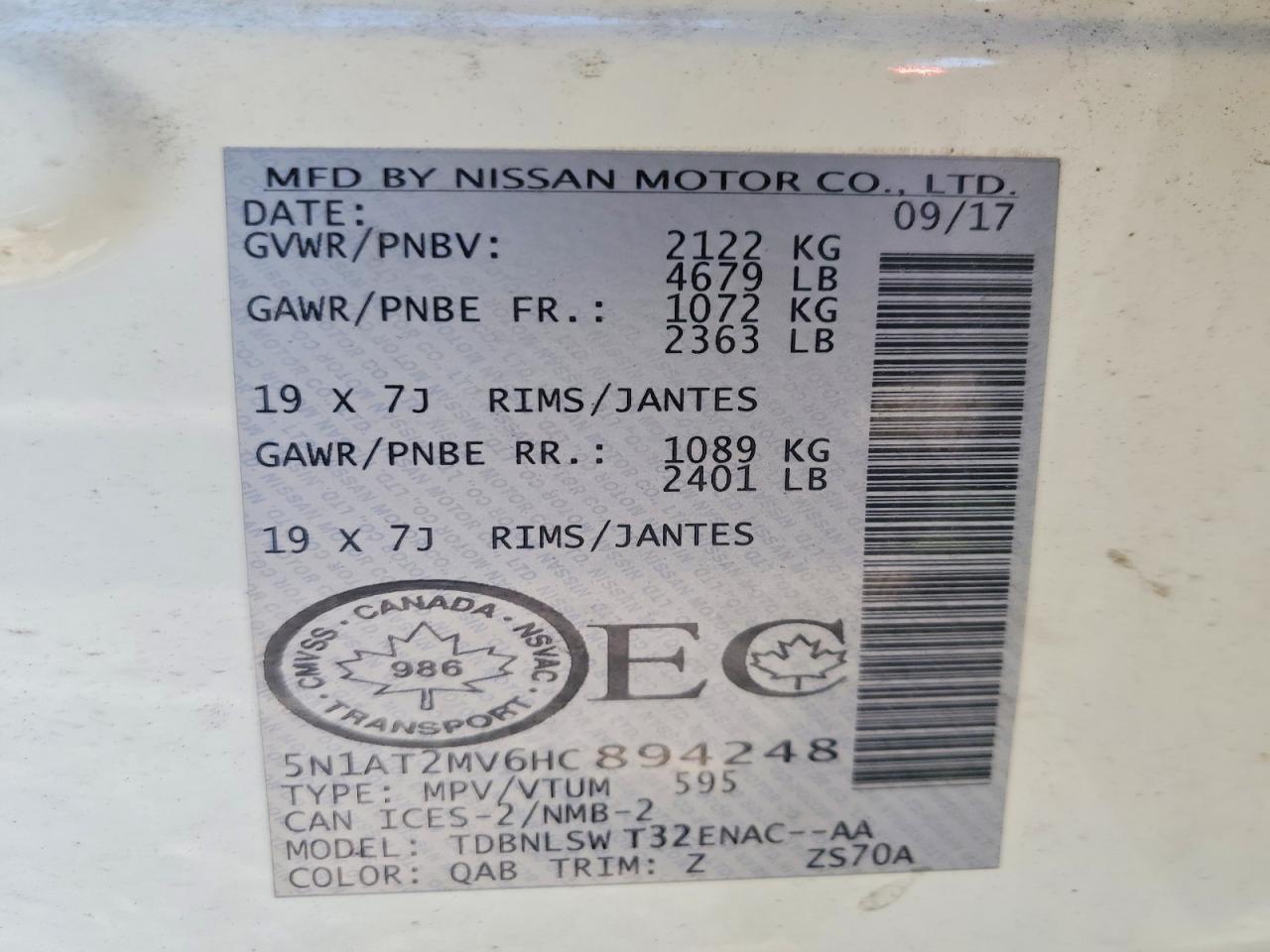 2017 Nissan Rogue Sv - zdjęcie 13