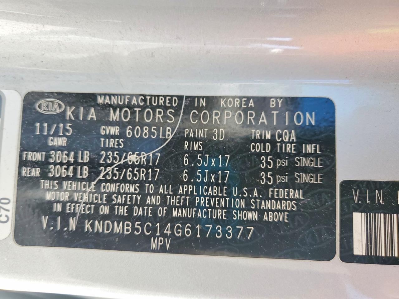 2016 Kia Sedona Lx - zdjęcie 14