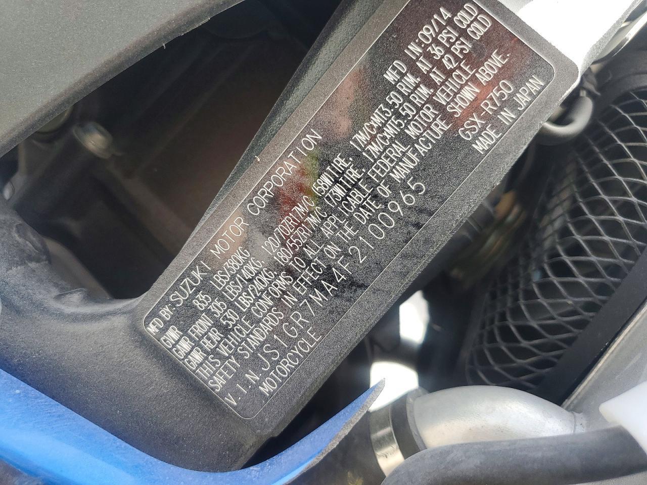 2015 Suzuki Gsx-R750 - zdjęcie 9
