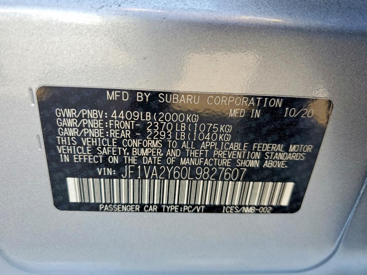 2020 Subaru Wrx Sti Limited - zdjęcie 12