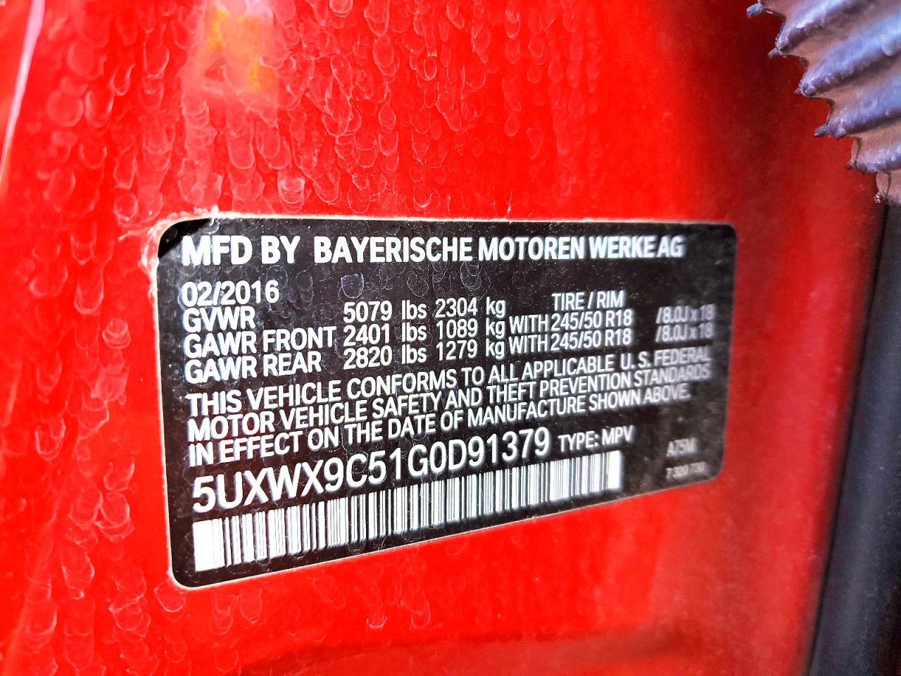 2016 BMW X3 xDrive28I - zdjęcie 13