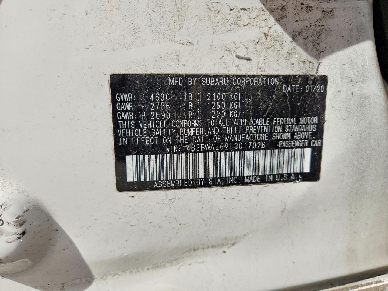 2020 Subaru Legacy Limited - zdjęcie 12