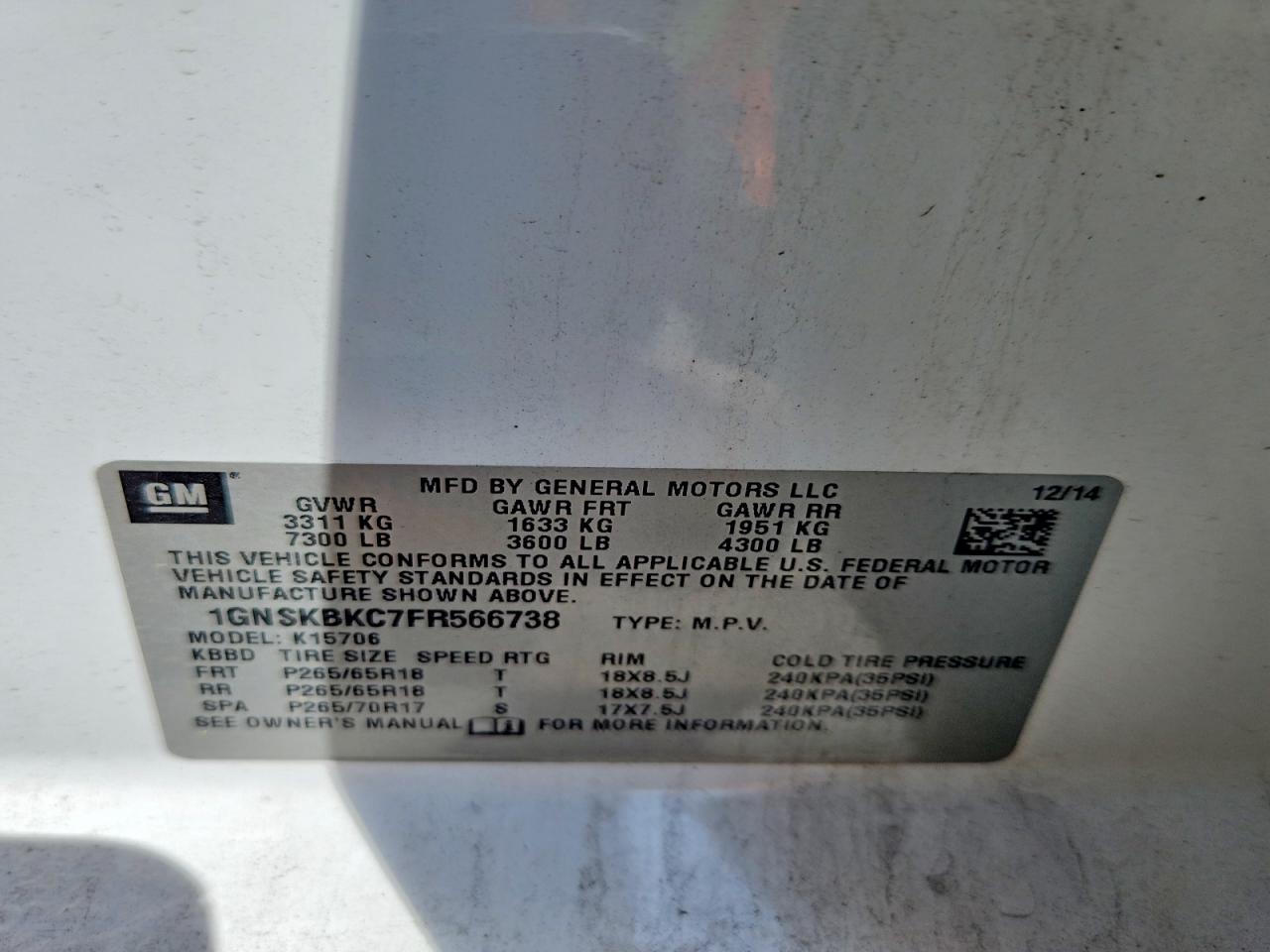 2015 Chev Tahoe - zdjęcie 14