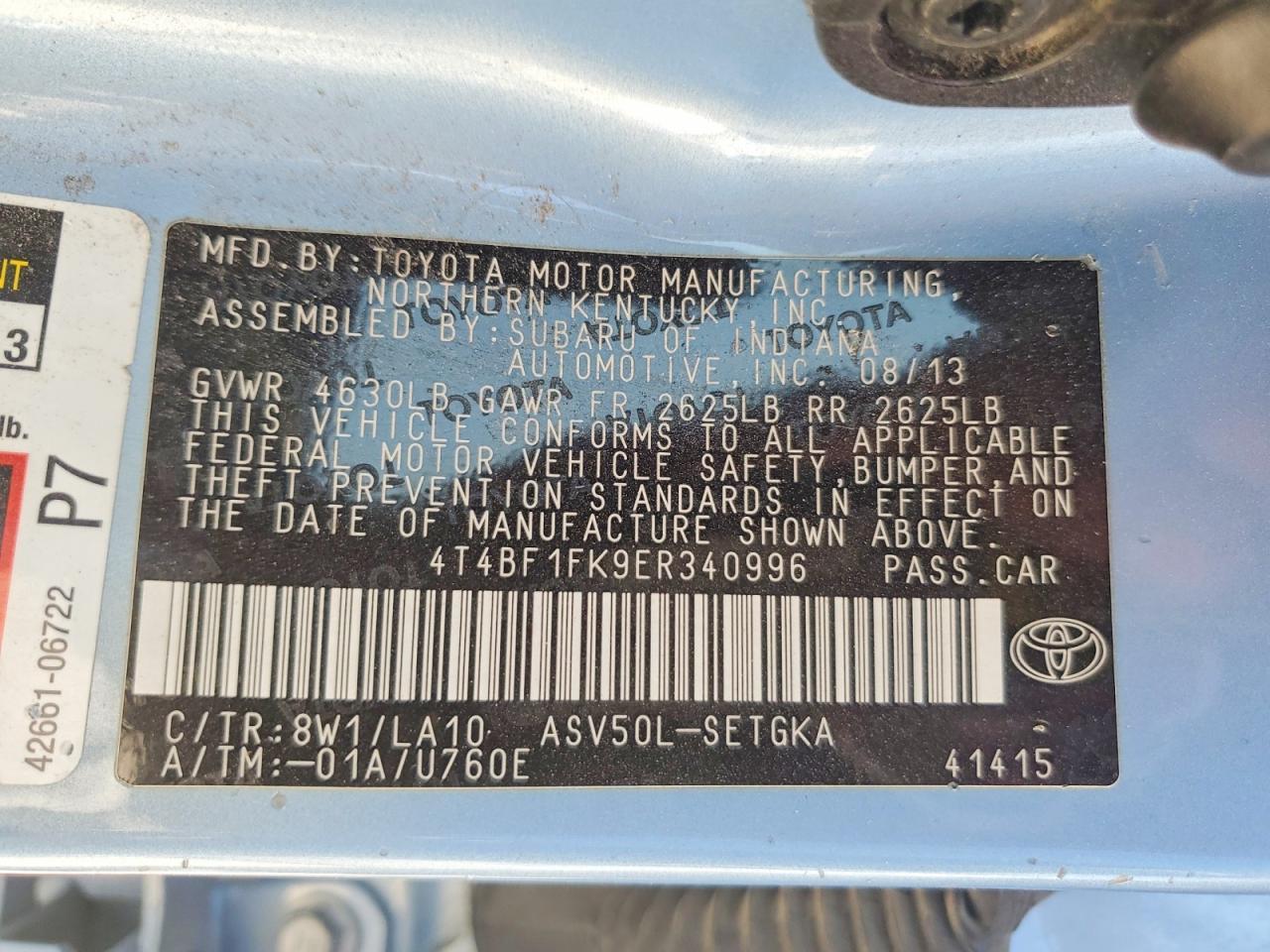 2014 Toyota Camry Xle - zdjęcie 13