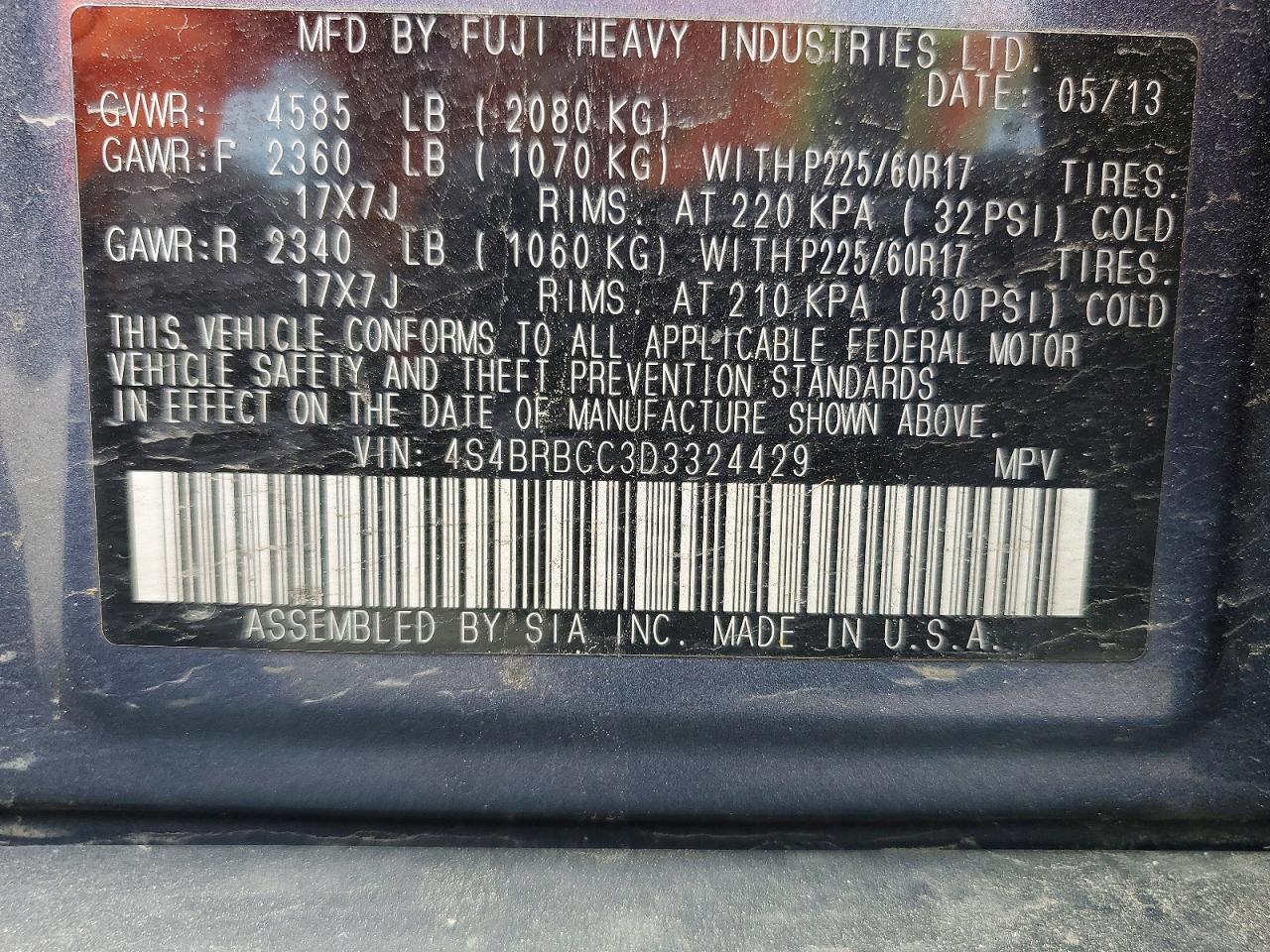 2013 Subaru Outback 2.5I Premium - zdjęcie 13