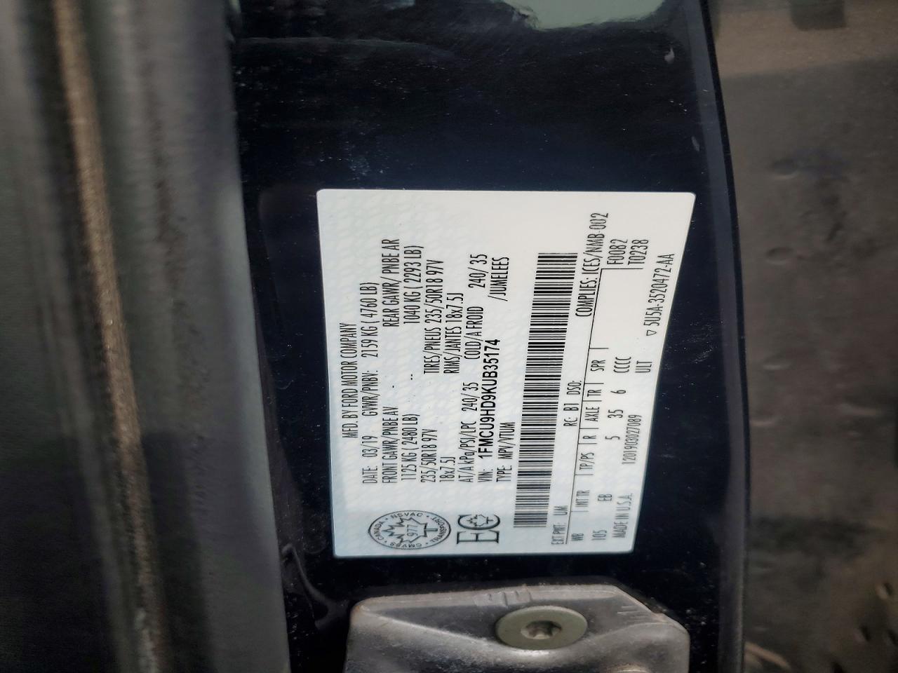 2019 Ford Escape Sel - zdjęcie 13