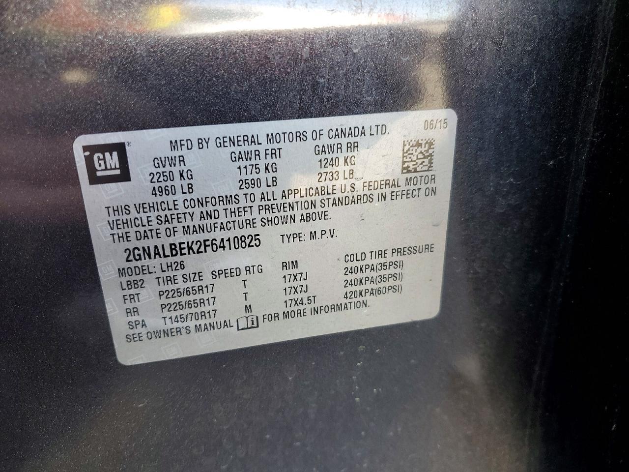 2015 Chevrolet Equinox Lt - zdjęcie 13
