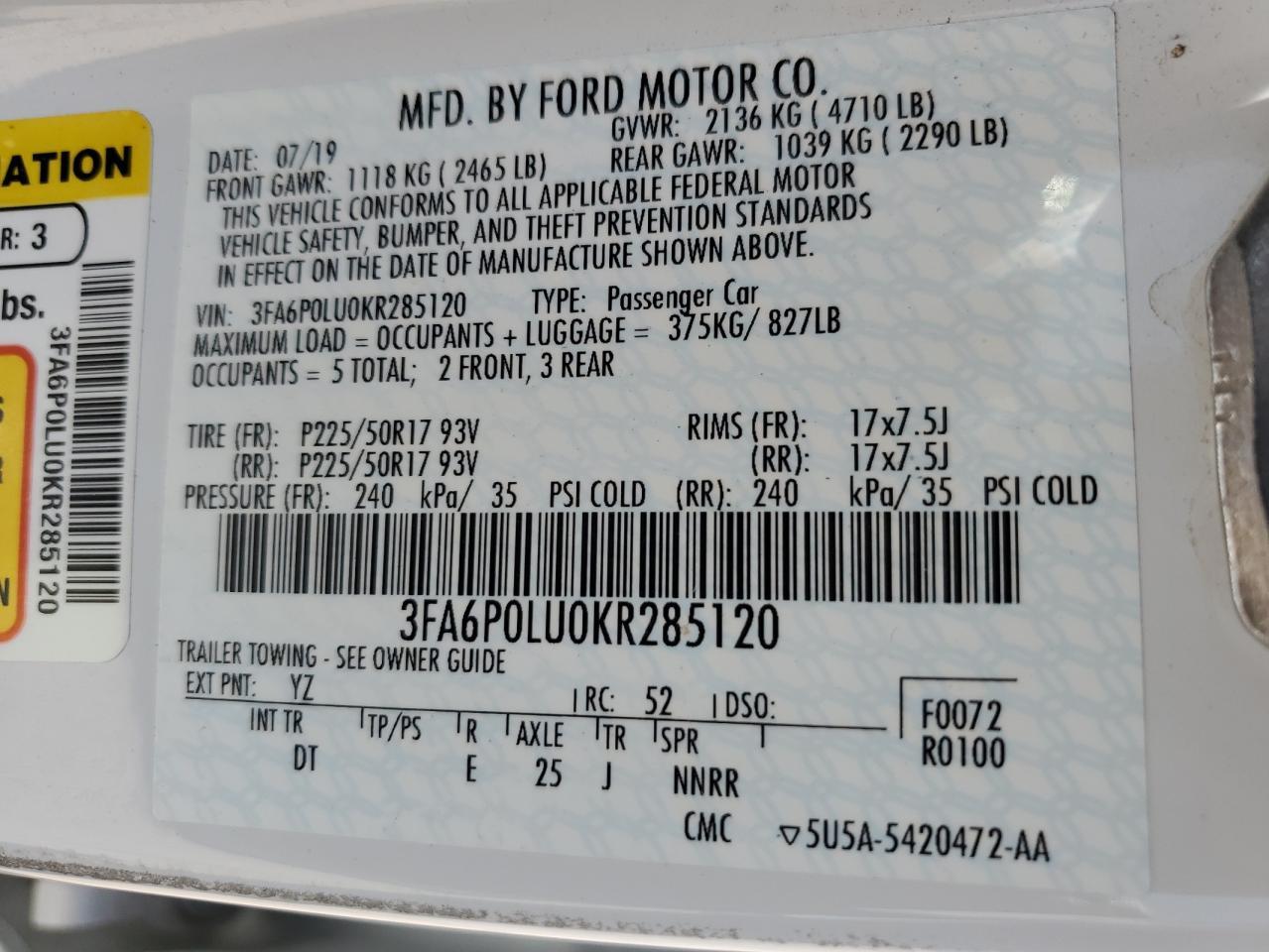 2019 Ford Fusion Se - zdjęcie 12