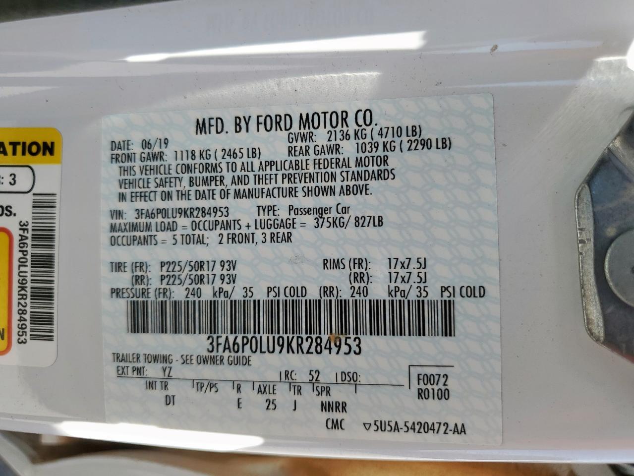 2019 Ford Fusion Se - zdjęcie 12