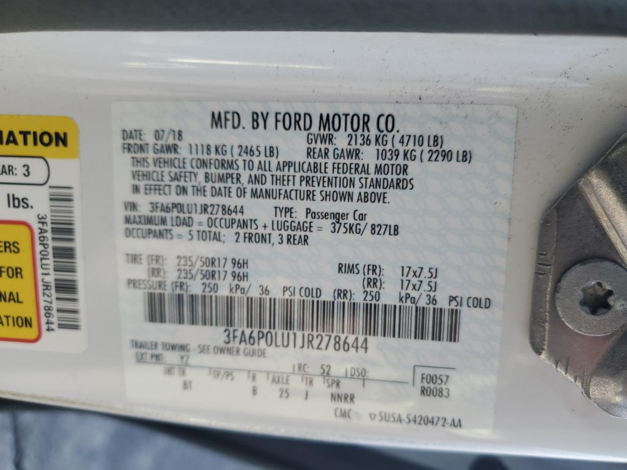 2018 Ford Fusion Se Hybrid - zdjęcie 12