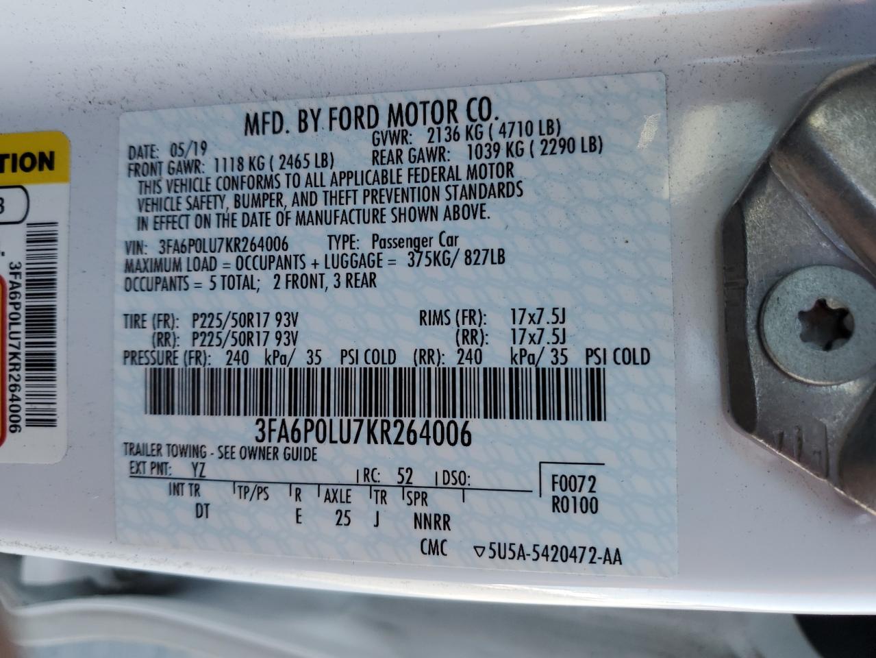 2019 Ford Fusion Se - zdjęcie 12