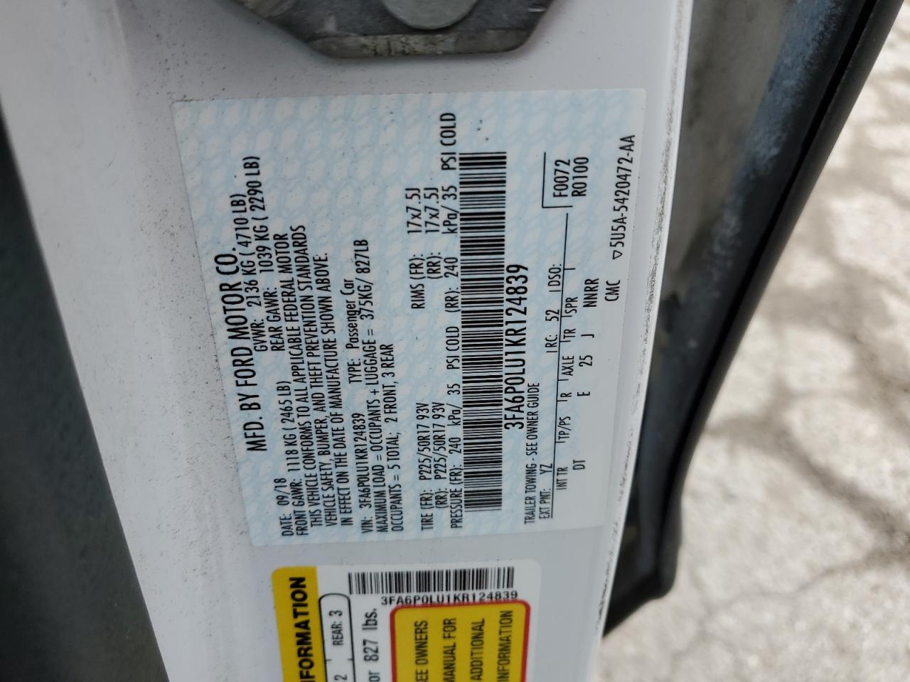 2019 Ford Fusion Se - zdjęcie 12