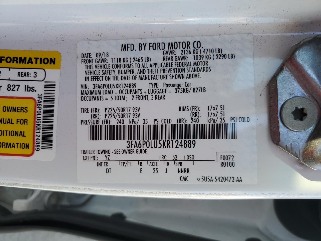 2019 Ford Fusion Se - zdjęcie 12