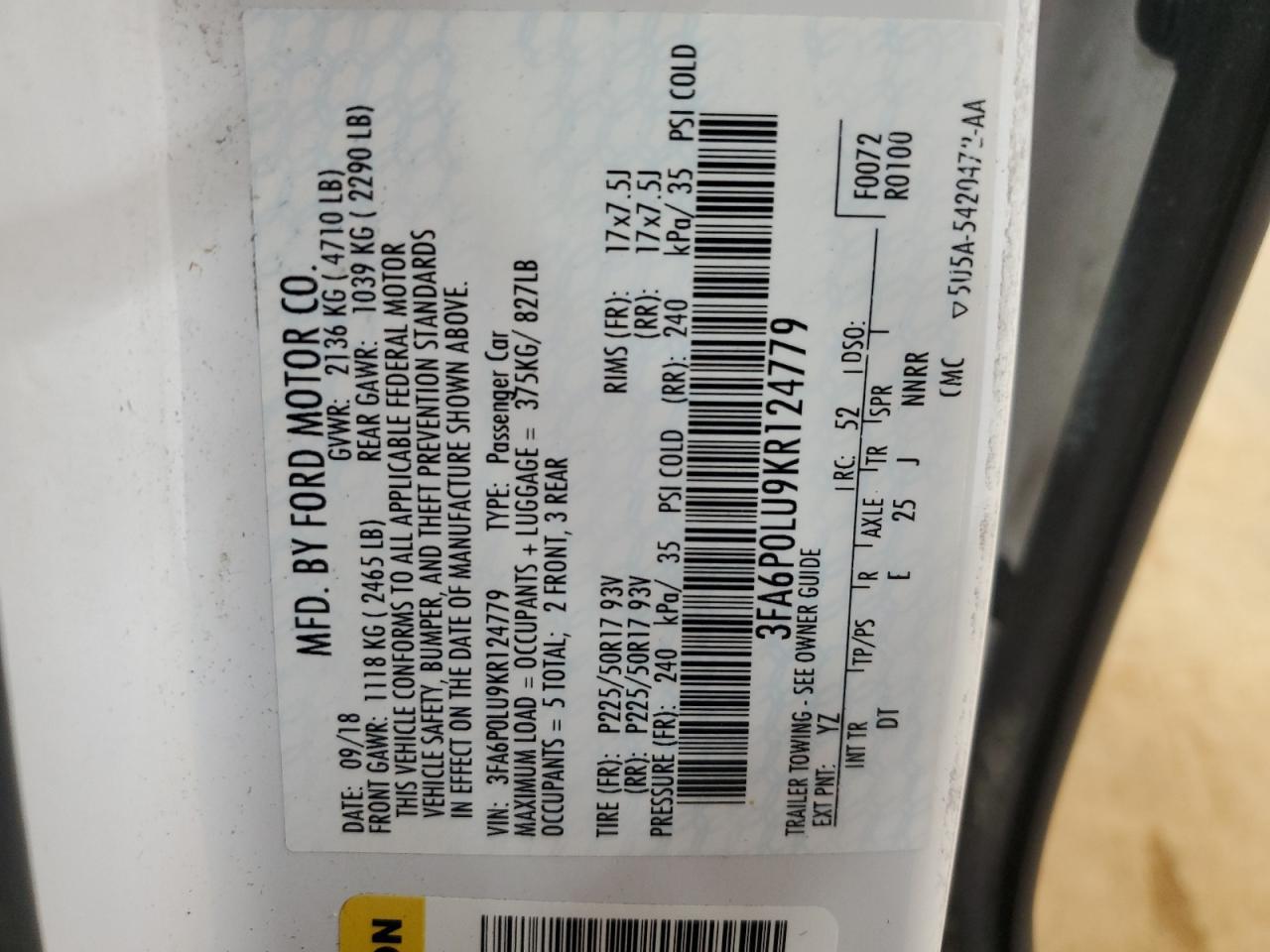 2019 Ford Fusion Se - zdjęcie 12