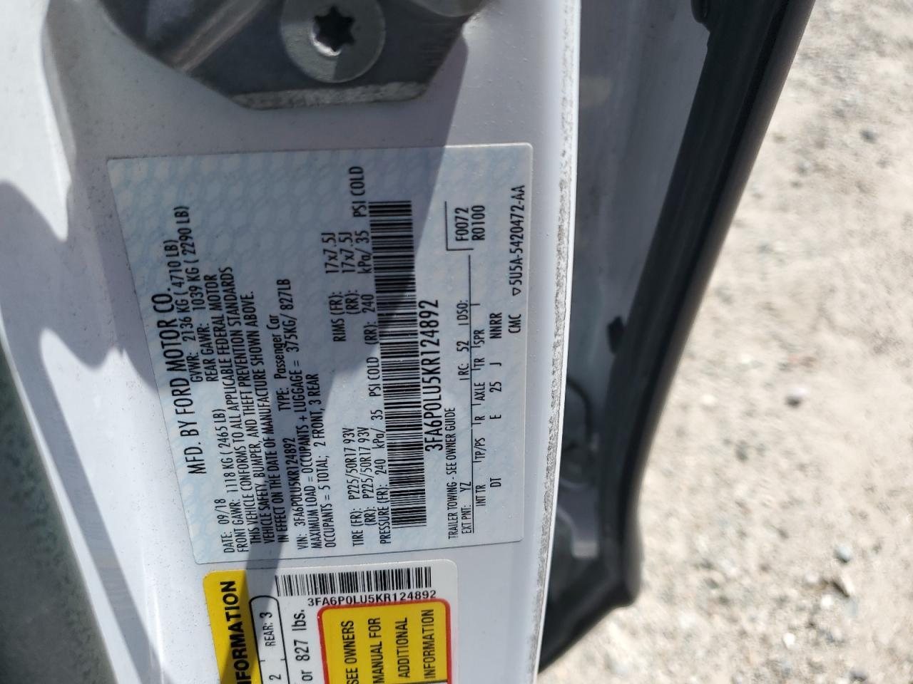 2019 Ford Fusion Se - zdjęcie 12