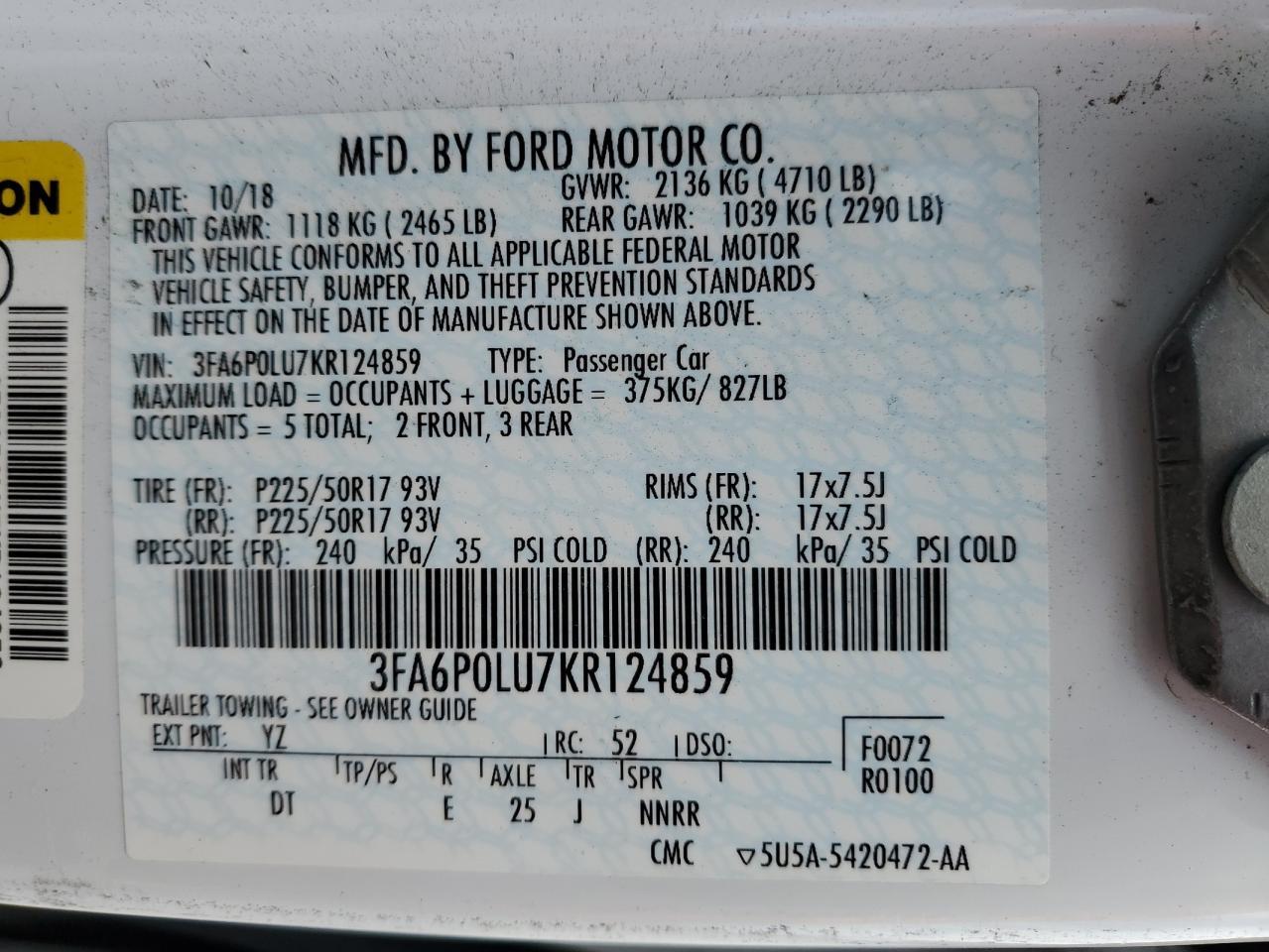 2019 Ford Fusion Se - zdjęcie 12