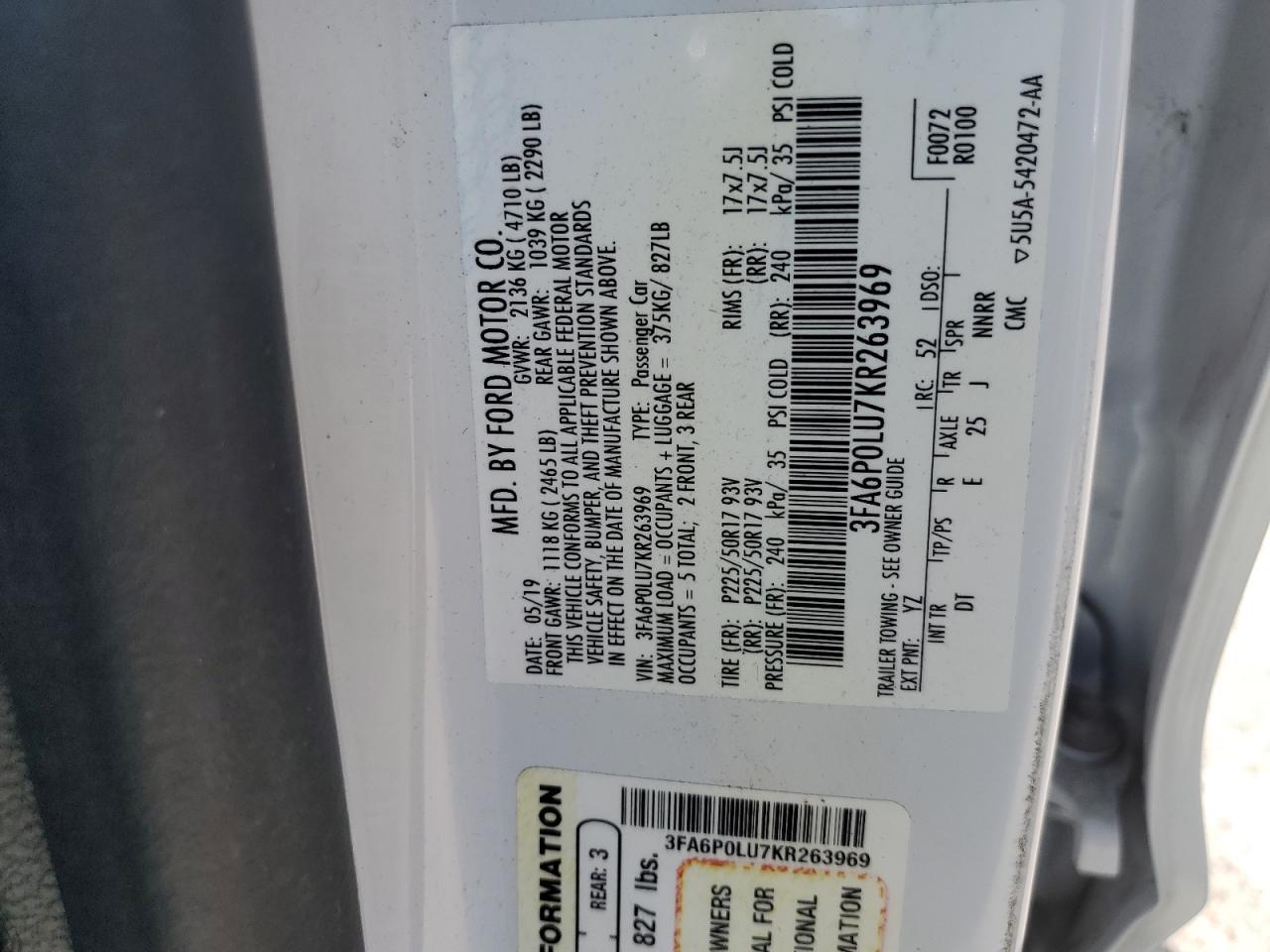 2019 Ford Fusion Se - zdjęcie 12