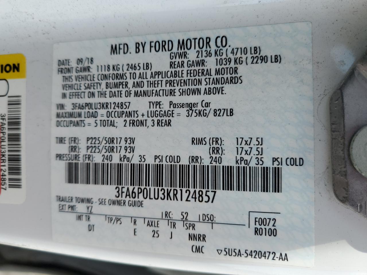 2019 Ford Fusion Se - zdjęcie 12