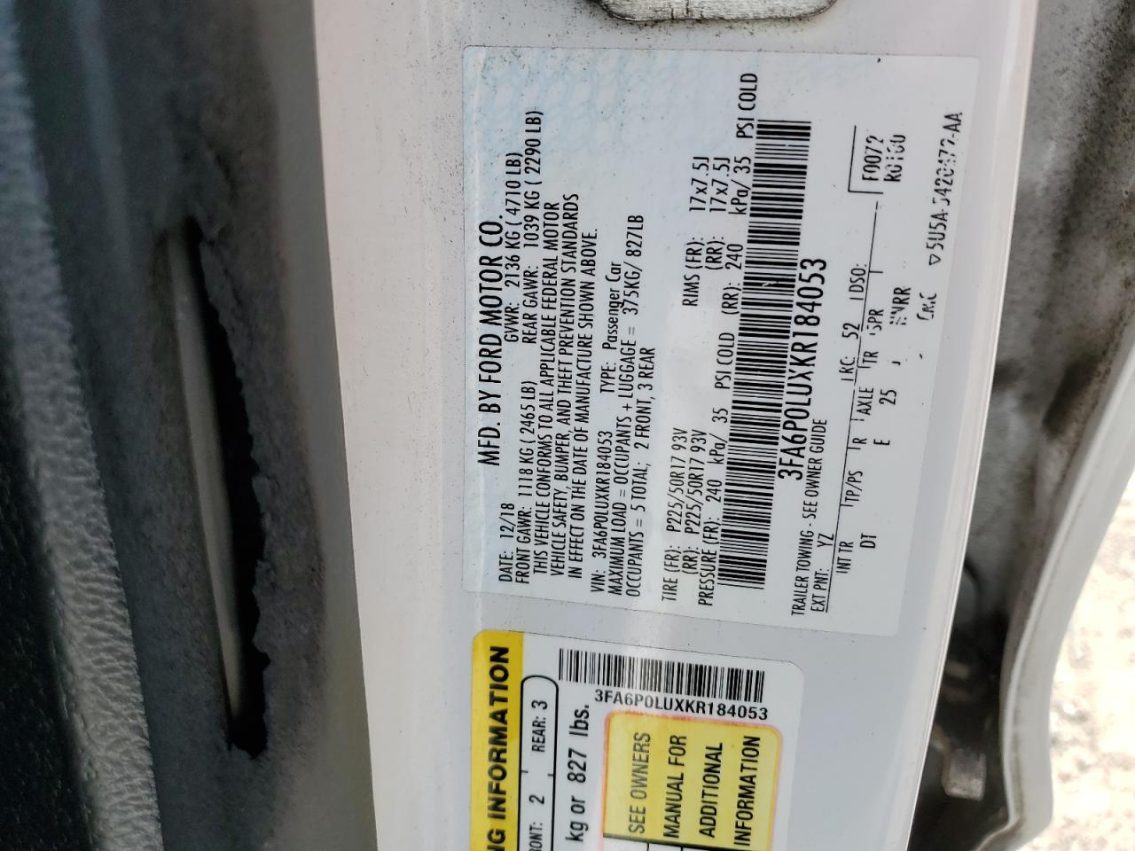 2019 Ford Fusion Se - zdjęcie 12