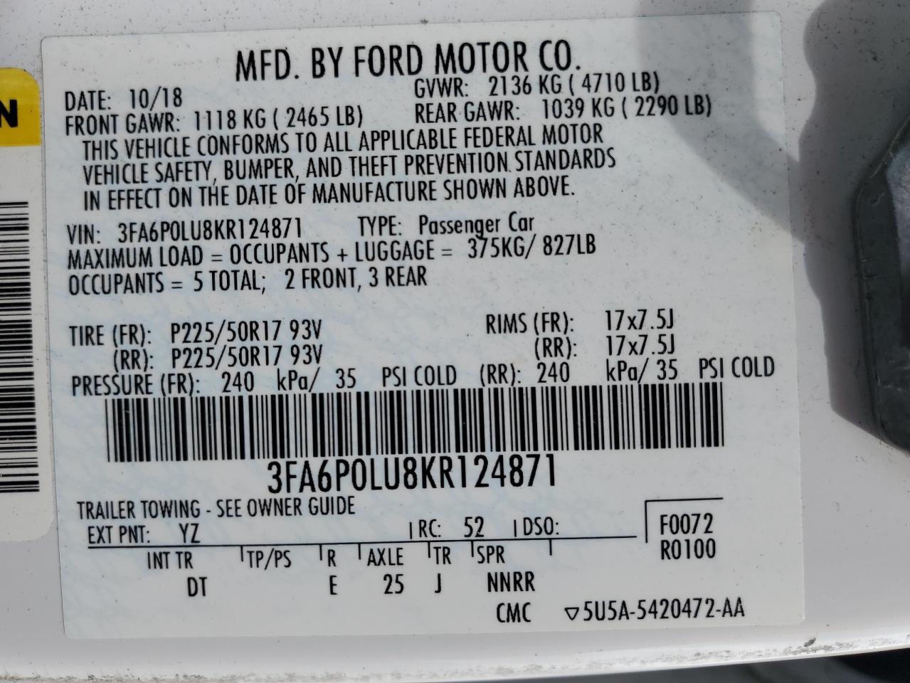 2019 Ford Fusion Se - zdjęcie 12