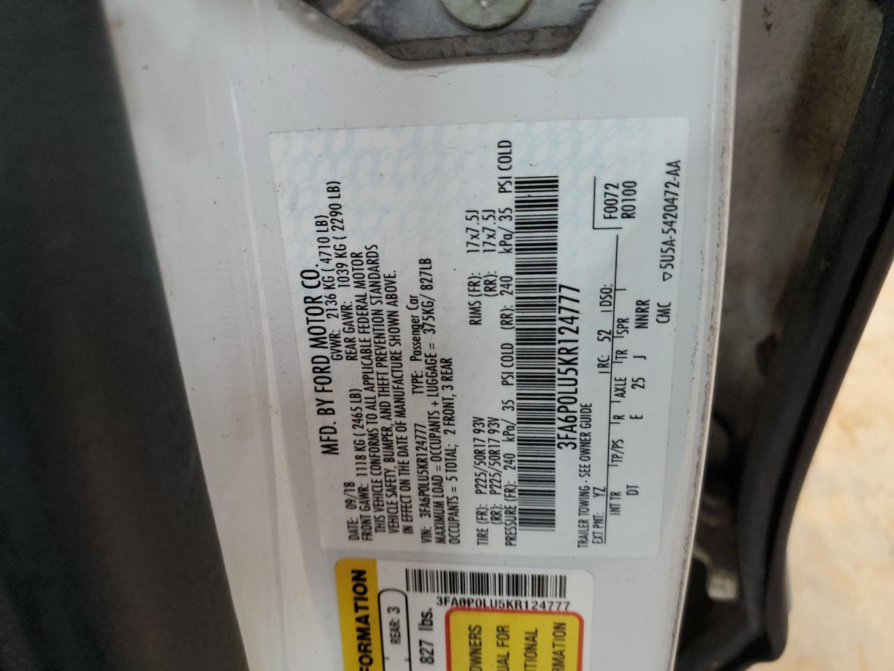 2019 Ford Fusion Se - zdjęcie 12