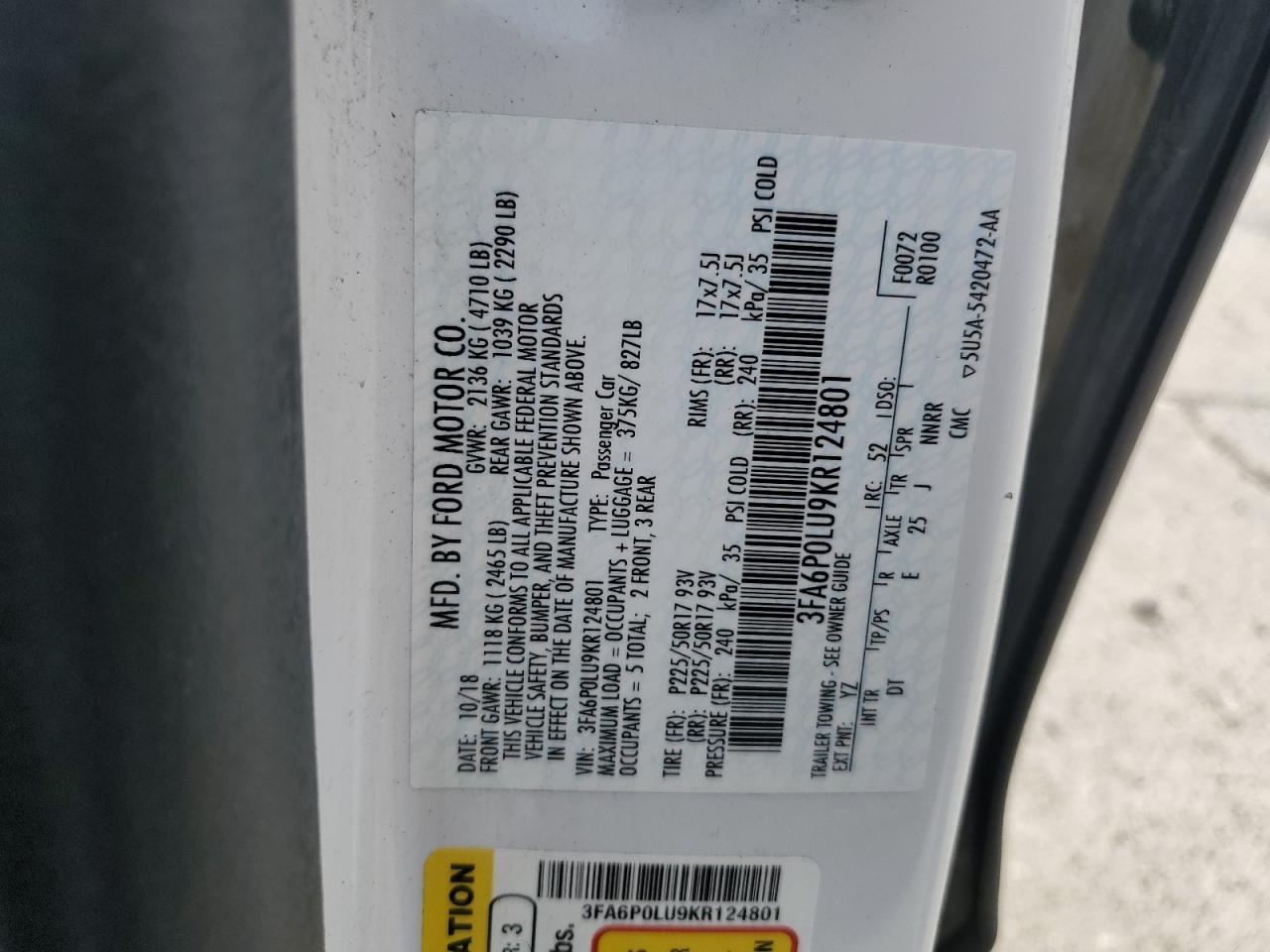 2019 Ford Fusion Se - zdjęcie 12