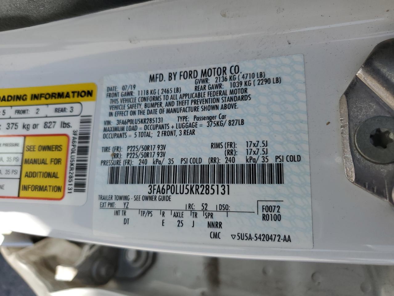 2019 Ford Fusion Se - zdjęcie 12