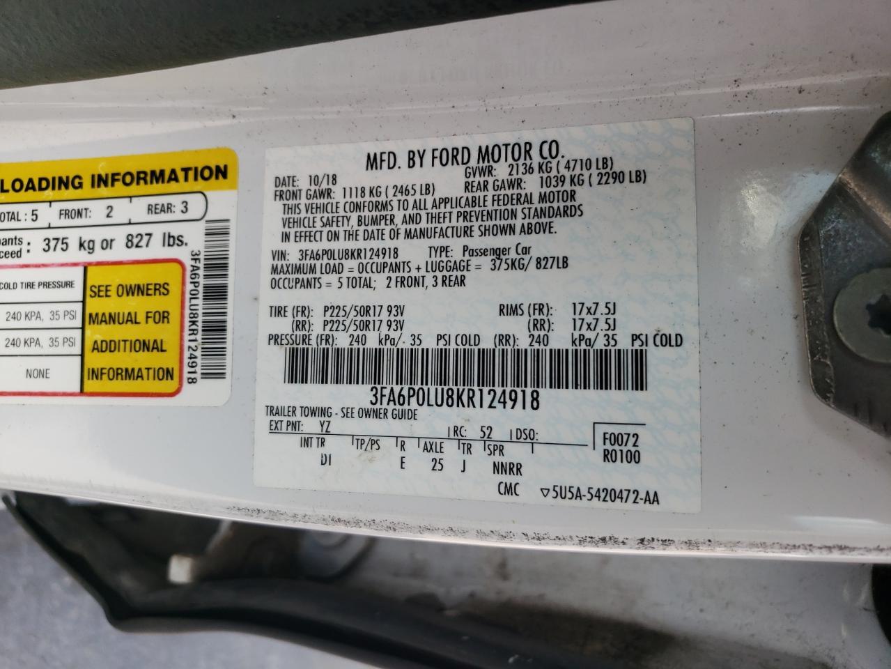 2019 Ford Fusion Se - zdjęcie 12