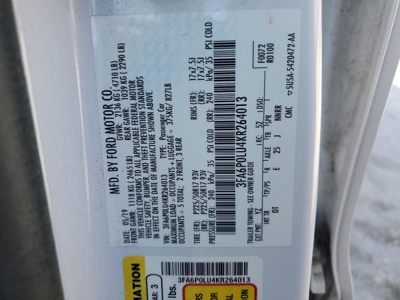 2019 Ford Fusion Se - zdjęcie 12