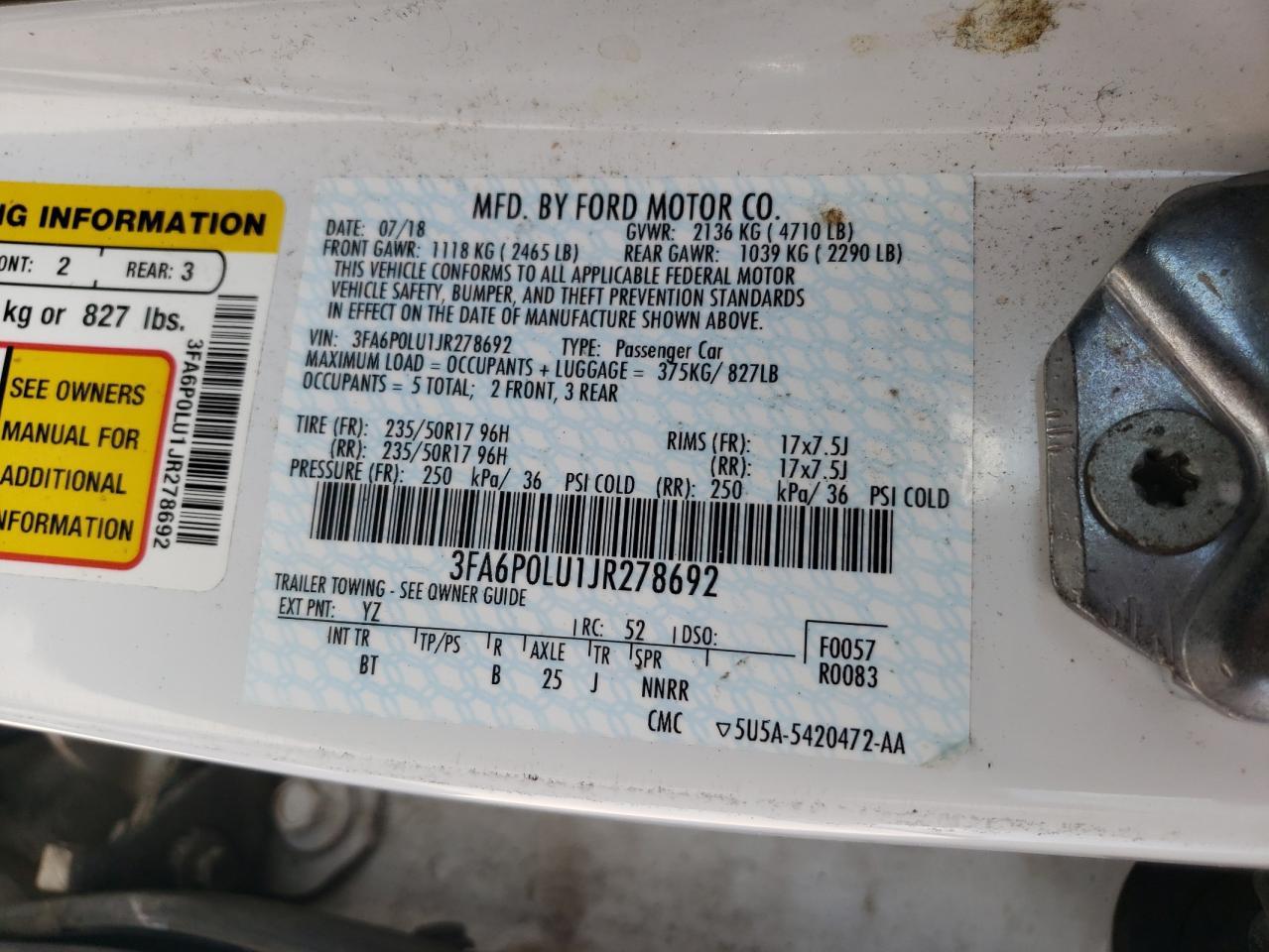 2018 Ford Fusion Se Hybrid - zdjęcie 12