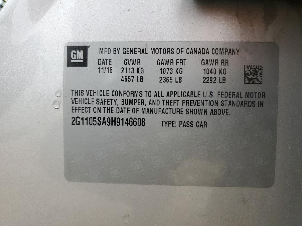 2017 Chevrolet Impala Lt - zdjęcie 12