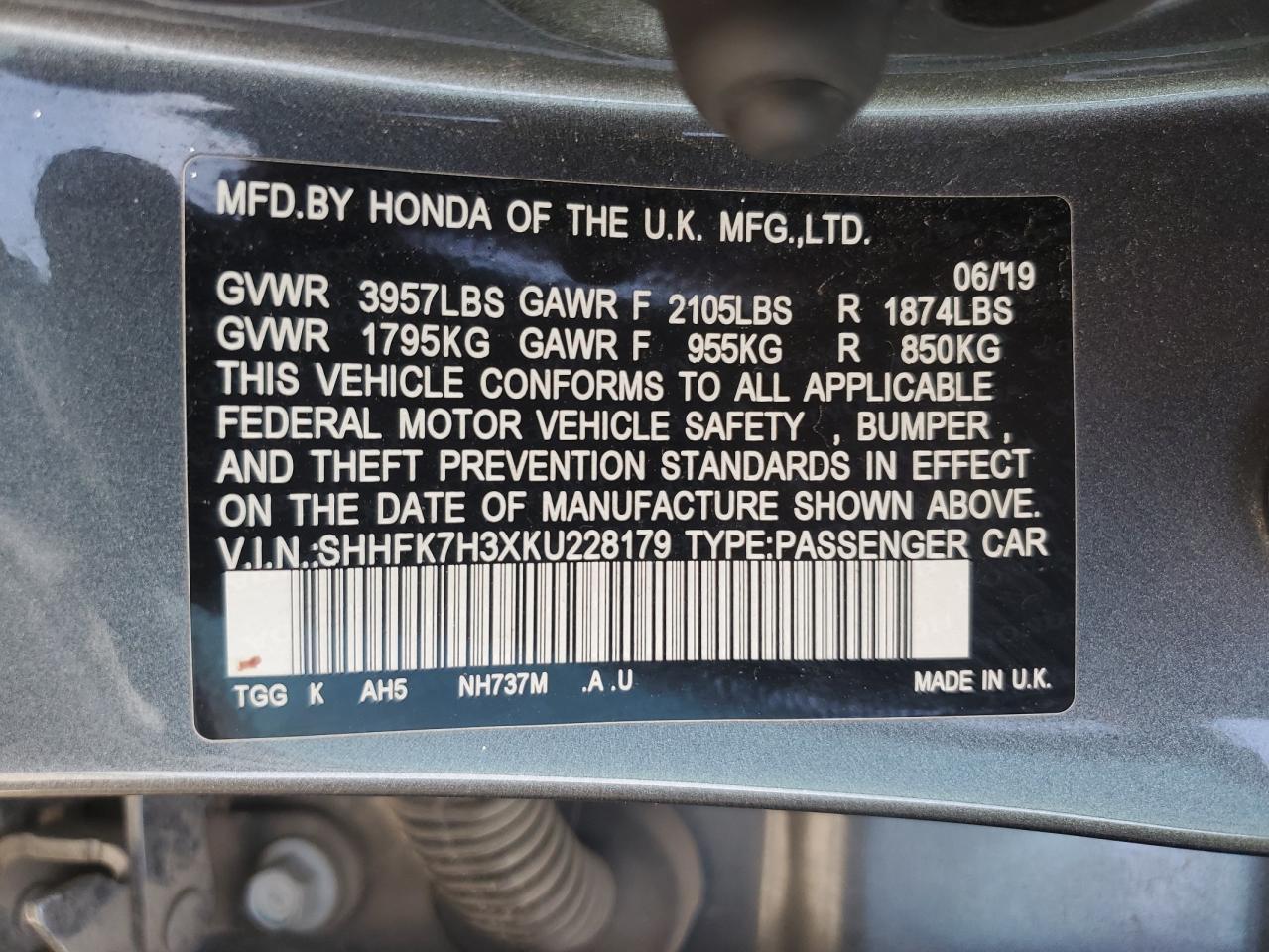 2019 Honda Civic - zdjęcie 12