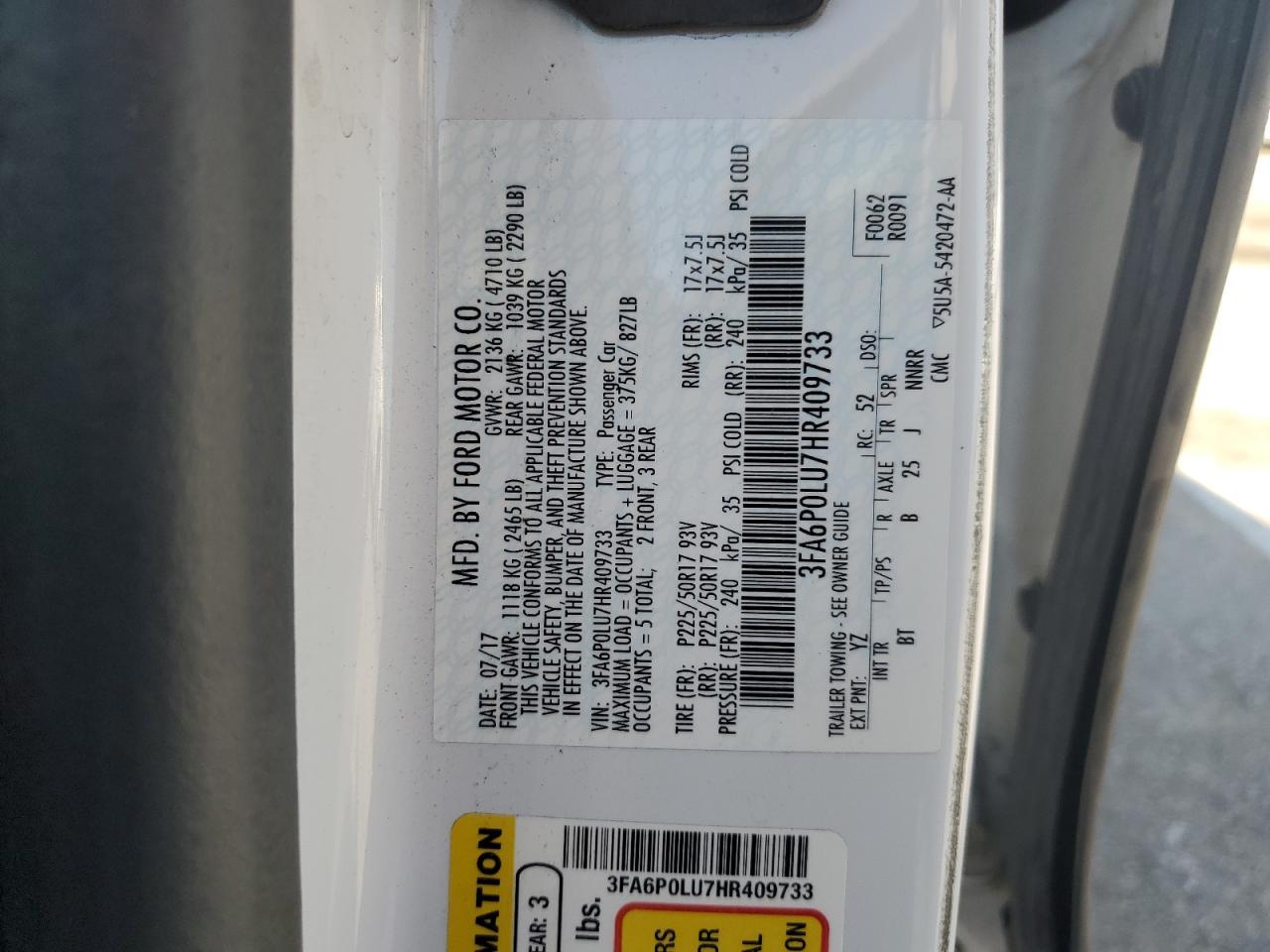 2017 Ford Fusion Se Hybrid - zdjęcie 12