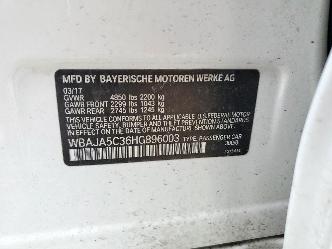 2017 BMW 530 I - zdjęcie 12
