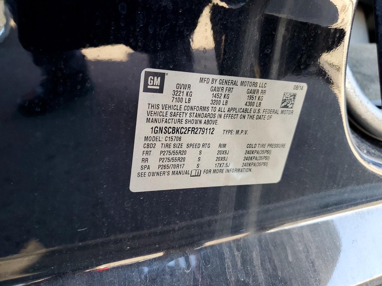 2015 Chevrolet Tahoe C1500 Lt - zdjęcie 14