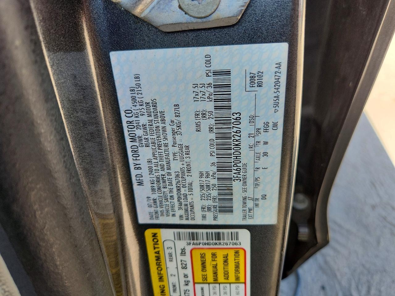 2019 Ford Fusion Se - zdjęcie 12