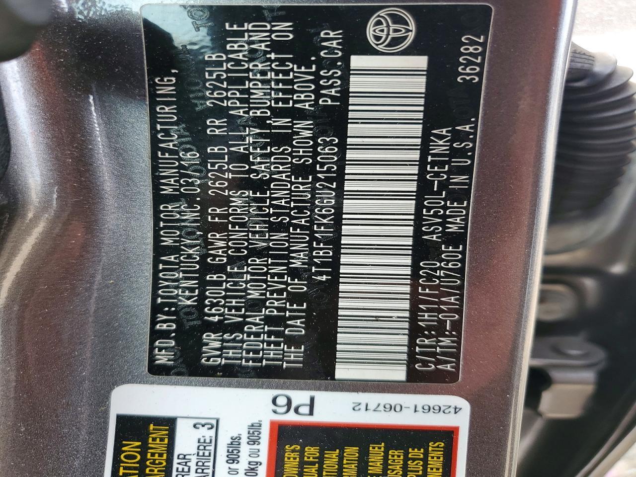 2016 Toyota Camry Le - zdjęcie 12