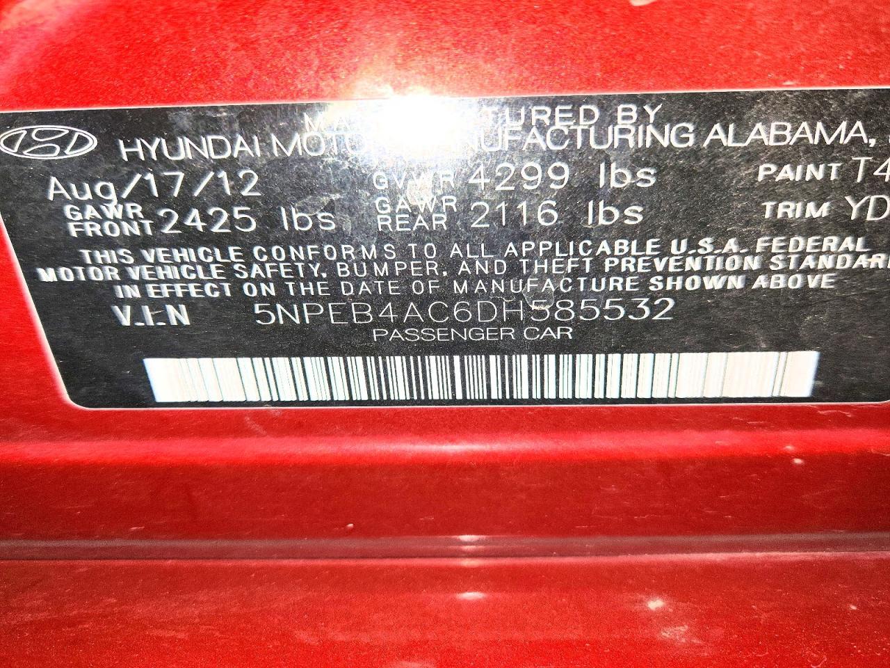 2013 Hyundai Sonata Gls - zdjęcie 14