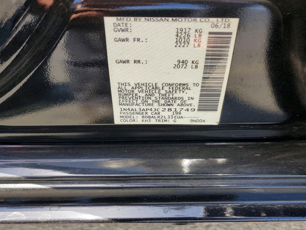2018 Nissan Altima 2.5 Sl - zdjęcie 13