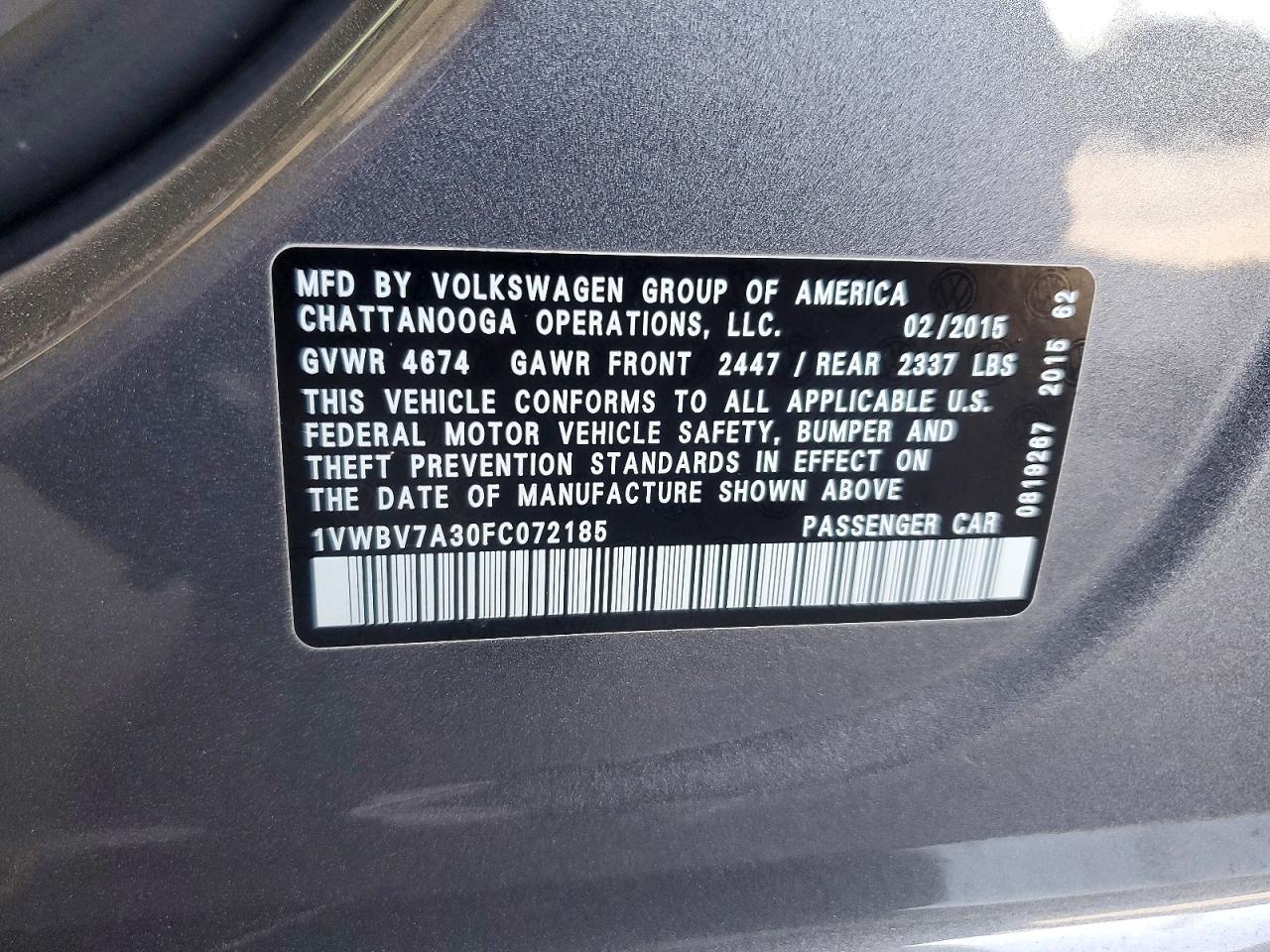 2015 Volkswagen Passat Se - zdjęcie 12